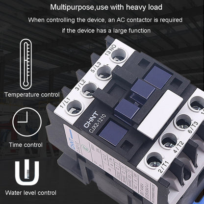 CHNT CJX2-2510 25A 220V Silver Alloy Contacts Multi-Purpose Single-Phase AC Contactor - Relays by CHNT | Online Shopping UK | buy2fix