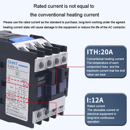 CHNT CJX2-2510 25A 220V Silver Alloy Contacts Multi-Purpose Single-Phase AC Contactor - Relays by CHNT | Online Shopping UK | buy2fix