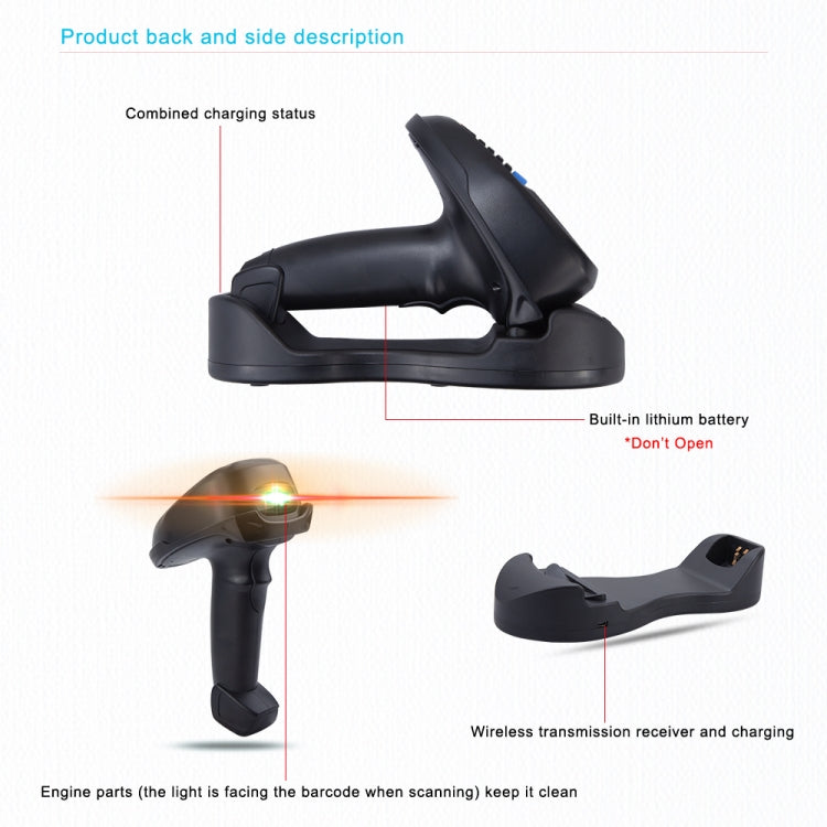 1D CCD Red Light Wireless Barcode Reader Scanner Data Collector With 2.2-Inch LCD Screen - Barcode Scanner by buy2fix | Online Shopping UK | buy2fix