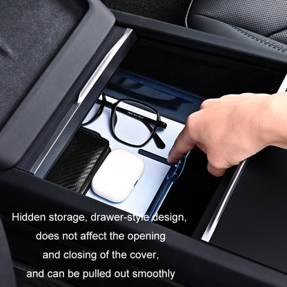 For 2023.9 Tesla Model3 Silicone Double-Layer Storage Box, Color: Black Armrest Box - Stowing Tidying by buy2fix | Online Shopping UK | buy2fix