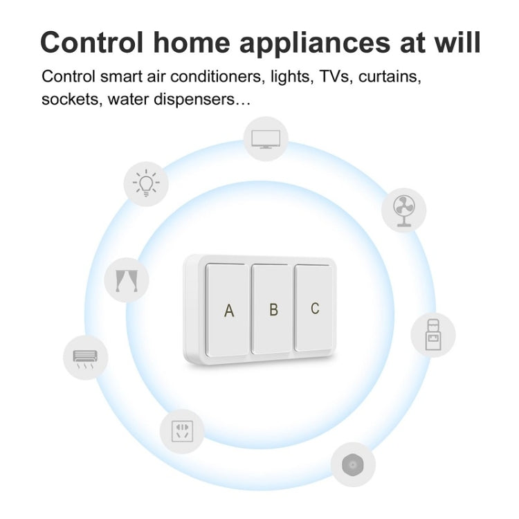 Zigbee Tuya Smart 3-key Situational Wireless Smart Switch(3 Road) - Smart Switch by buy2fix | Online Shopping UK | buy2fix