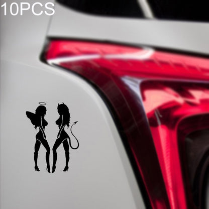 10 PCS QYPF ANGEL DEVIL Sexy Girl Car Sticker Car Styling Decal, Size: 18x14cm(Black) - Decorative Sticker by buy2fix | Online Shopping UK | buy2fix