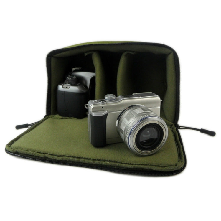 Water-resistant DSLR Padded insert Case Waterproof Zipper Removable Partition Camera Bags(Army Green) - Camera Accessories by buy2fix | Online Shopping UK | buy2fix