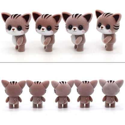 Little Cute PVC Flocking Animal Cat Dolls Creative Gift Kids Toy, Size: 5.5*3.5*6.5cm(Coffee) - Soft Toys by buy2fix | Online Shopping UK | buy2fix