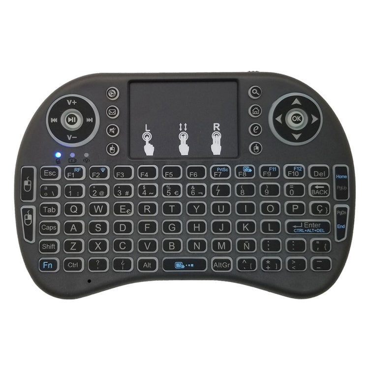 Support Language: Spanish i8 Air Mouse Wireless Backlight Keyboard with Touchpad for Android TV Box & Smart TV & PC Tablet & Xbox360 & PS3 & HTPC/IPTV - MINI PC Accessories & Gadgets by buy2fix | Online Shopping UK | buy2fix