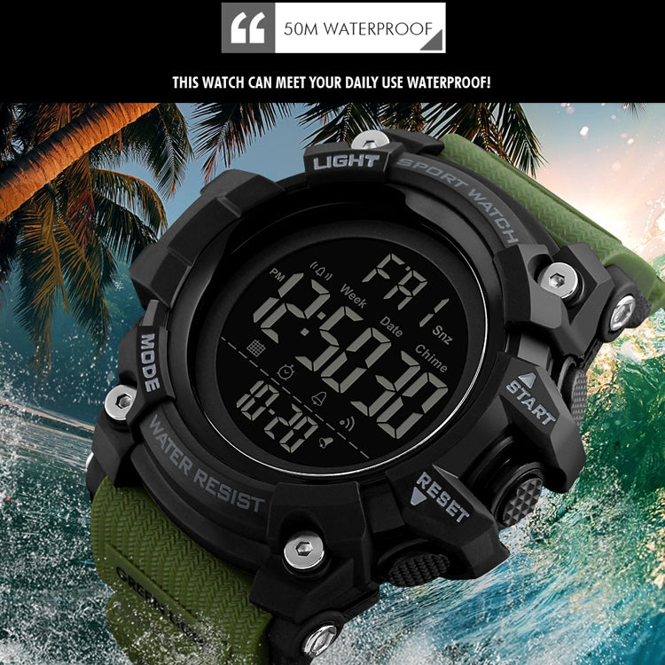 SKMEI 1384 Multifunctional Men Outdoor Fashion Noctilucent Waterproof LED Digital Watch (Khaki) - LED Digital Watches by SKMEI | Online Shopping UK | buy2fix