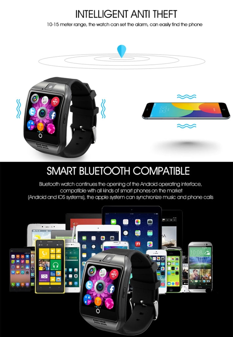 Q18 1.54 inch TFT Screen MTK6260A 360MHz Bluetooth 3.0 Smart Watch Phone, 128M + 64M Memory(White) - Smart Wear by buy2fix | Online Shopping UK | buy2fix