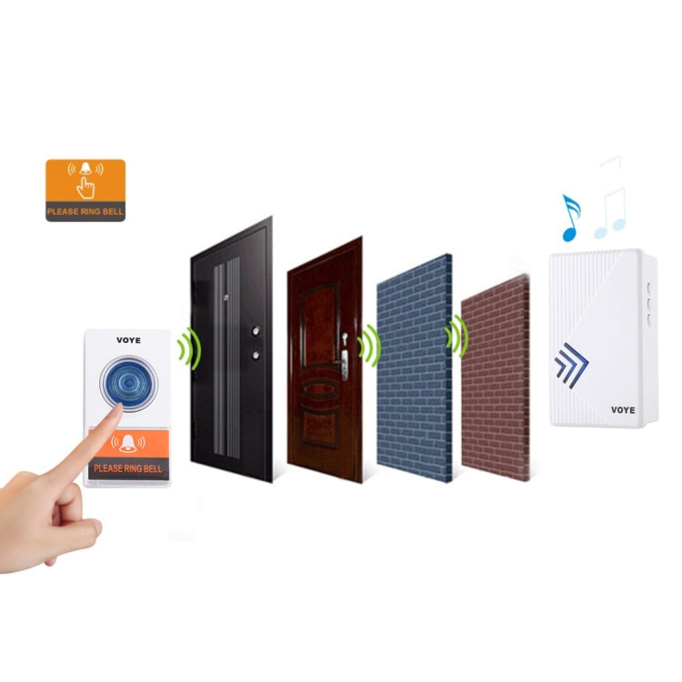 VOYE V022A Home Music Remote Control Wireless Doorbell with 38 Polyphony Sounds (White) - Security by VOYE | Online Shopping UK | buy2fix