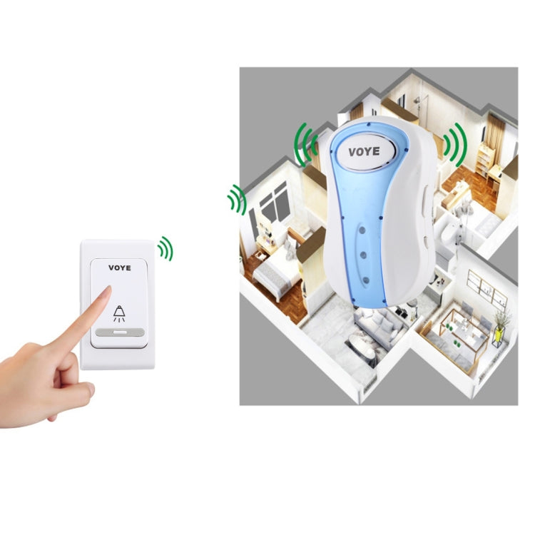 VOYE V008B Home Music Remote Control Wireless Doorbell with 38 Polyphony Sounds, US Plug (White) - Security by VOYE | Online Shopping UK | buy2fix