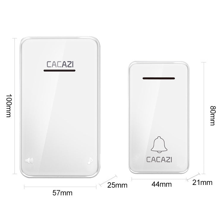 CACAZI FA8 Self-Powered Wireless Doorbell, EU Plug(White) - Security by CACAZI | Online Shopping UK | buy2fix