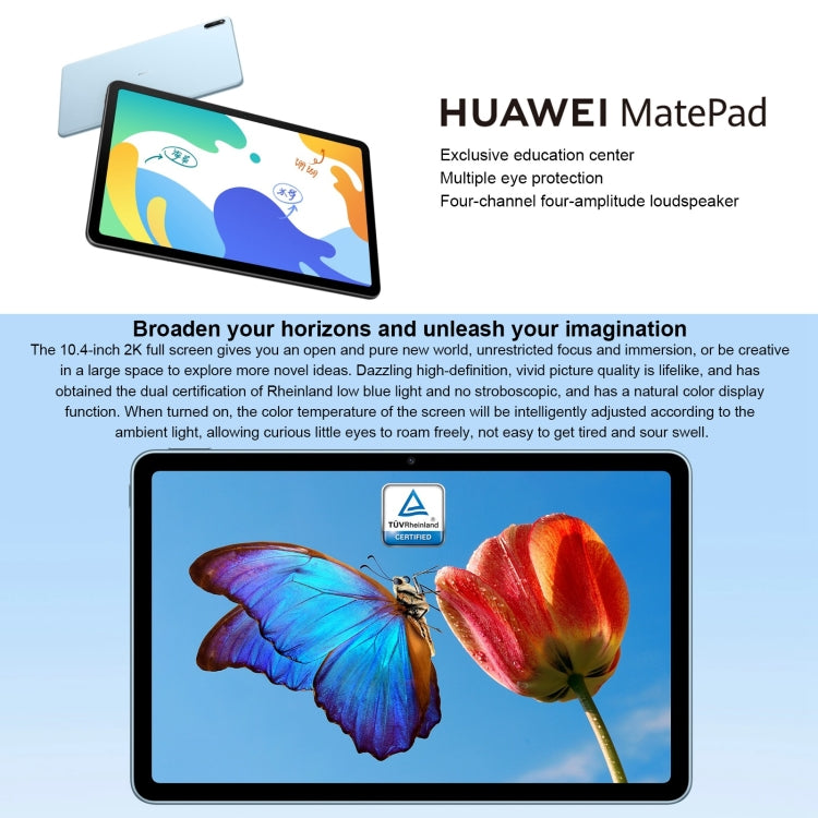 Huawei MatePad 10.4 BAH4-W09 WiFi, 10.4 inch, 6GB+128GB, HarmonyOS 2 HUAWEI Kirin 710A Octa Core up to 2.0GHz, Support Dual WiFi, OTG, Not Support Google Play (Grey) - Huawei by Huawei | Online Shopping UK | buy2fix